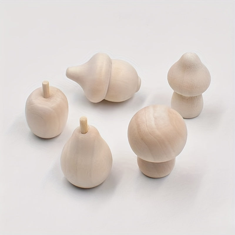 2pcs Creatve Painting Wooden Stuff Ornaments Graffiti Doll Accessories