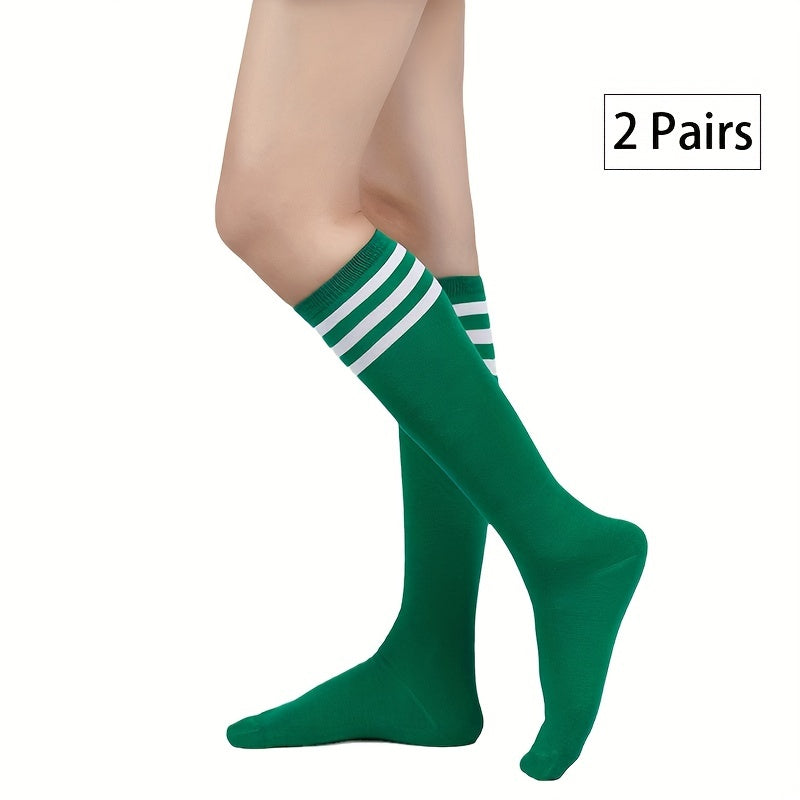 Striped Calf Socks Knee High Women's Stockings