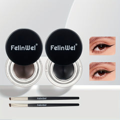 2 Pcs Gel Eyeliner Set Waterproof Long Lasting High Pigmented Smudge Proof