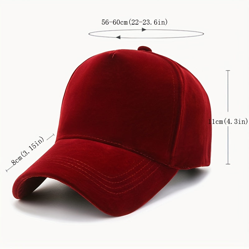 Velvet Baseball Cap Autumn Winter Casual Peaked Cap