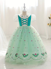 Girls Queen Princess Costume Ice Cosplay Halloween Dress