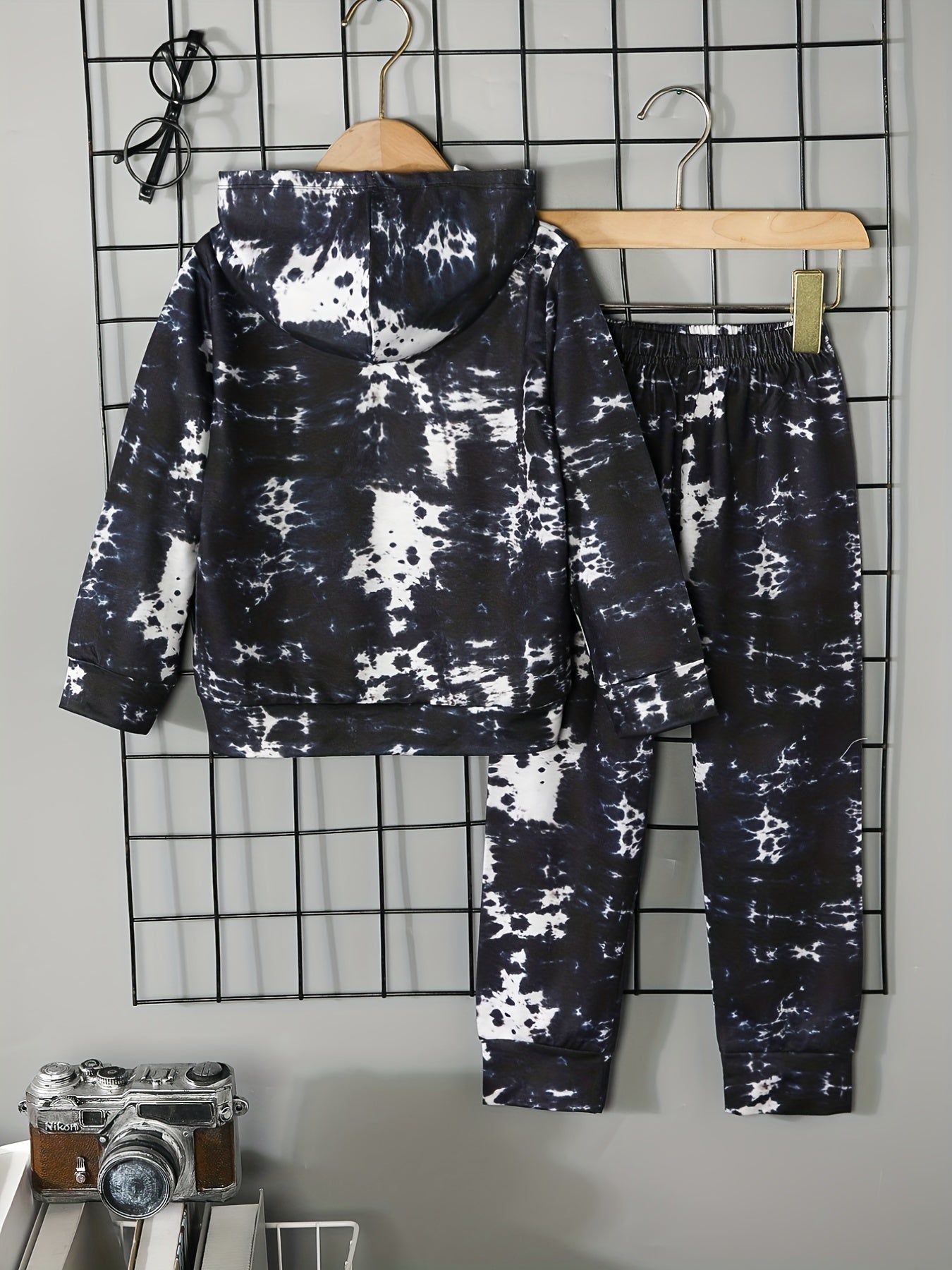 Tie Dye Boy's Hoodie & Sweatpants Set MAMAS' BOY Print Street Style Outfits