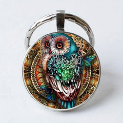 Boho Owl Keychain Retro Animal Key Ring Purse Bag Backpack Car Key Charm