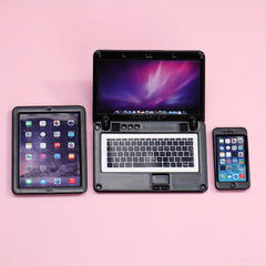 3pcs Alloy Dollhouse Laptop Tablet Mobile Phone Pendants Toy Accessories