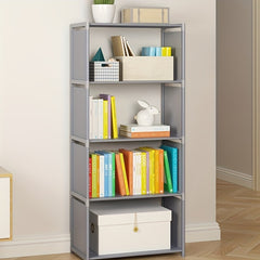 Modern Double Row Bookshelf Steel Tube Combination Shelf Organizer