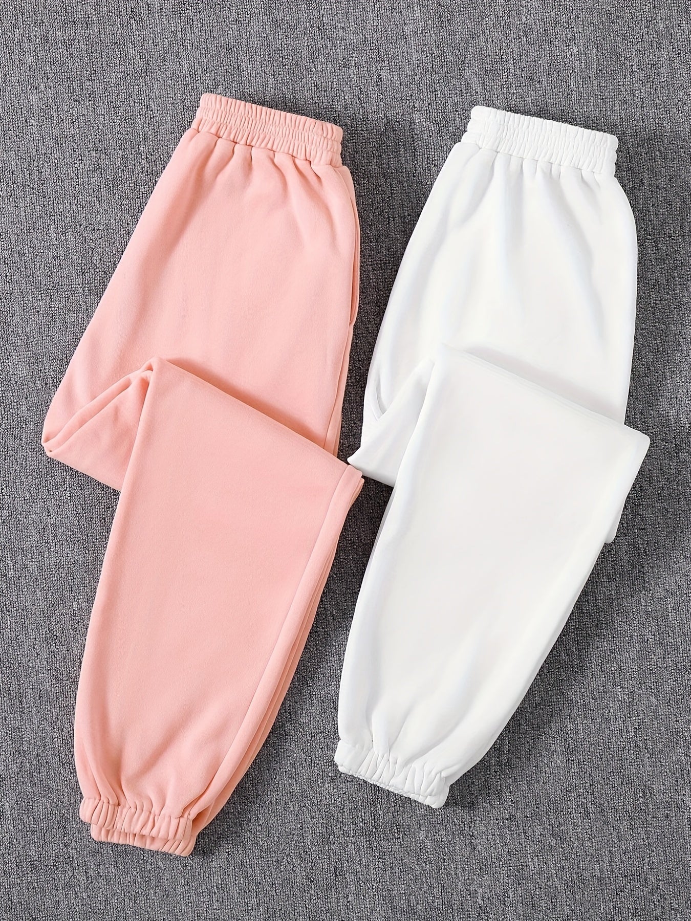 2-Pack Mixed Elastic Waist Joggers for Women's Spring & Fall Casual Wear
