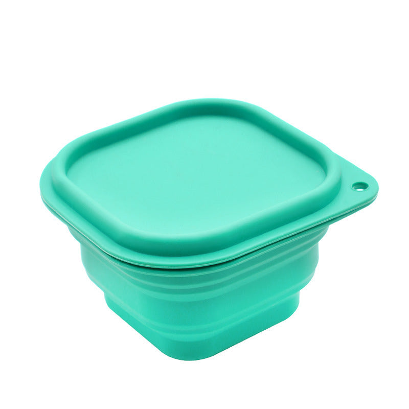 Outdoor Picnic Camping Foldable Silicone Bowl with Cover Dishwasher Safe