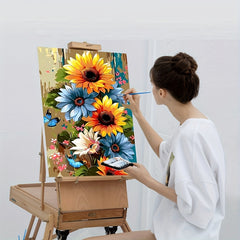 Adult DIY Painting Kit Three Colorful Flowers Personal Collection