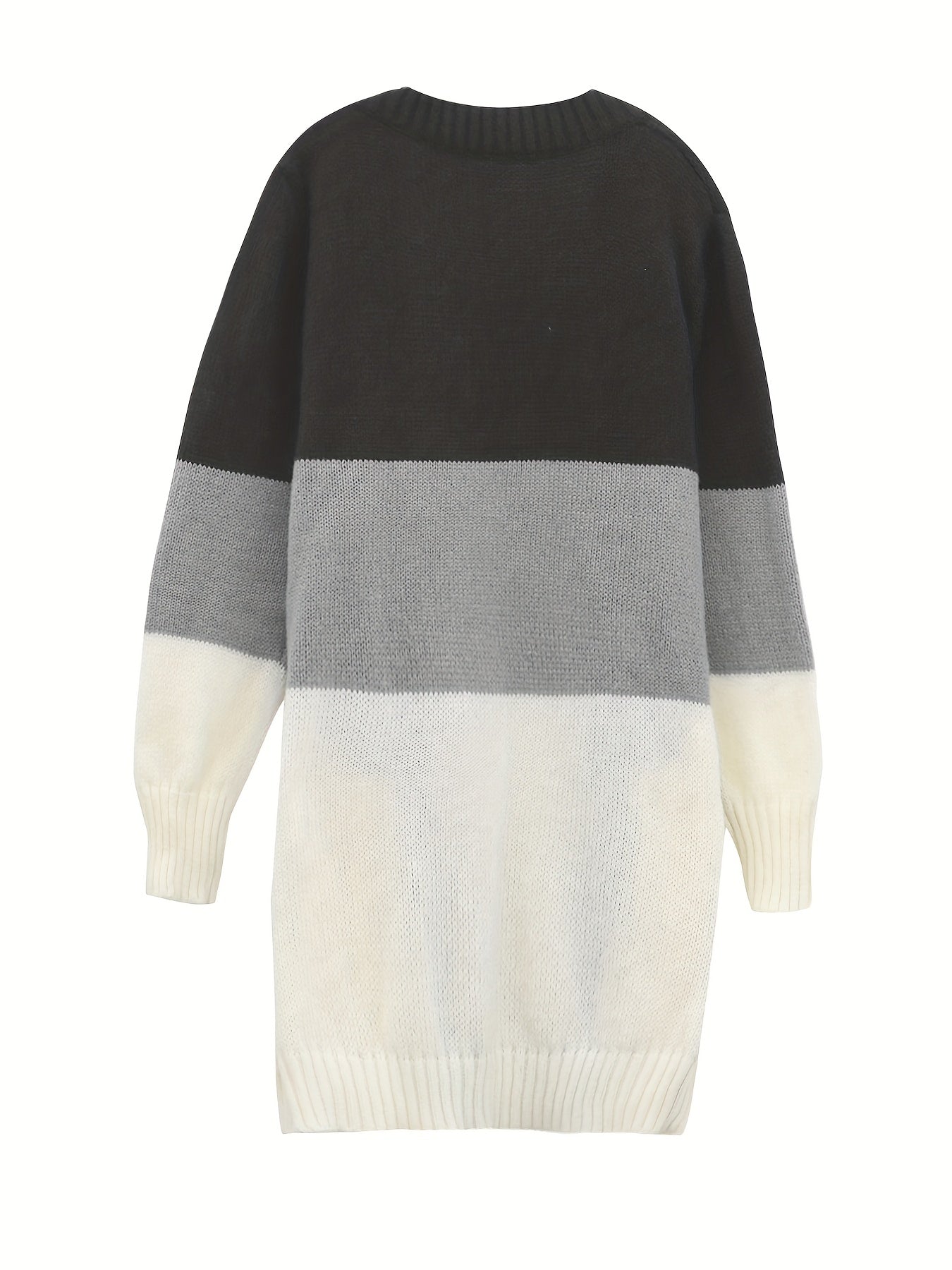 Colorblock Twist Textured Pocket Knitted Cardigan Outwear