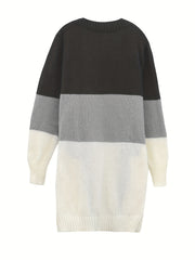 Colorblock Twist Textured Pocket Knitted Cardigan Outwear