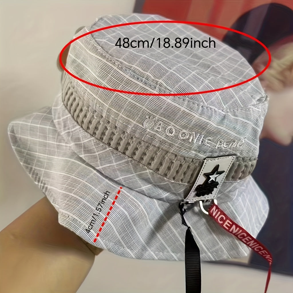 Baby Sun Protection Hat Casual Plaid Fisherman Hat