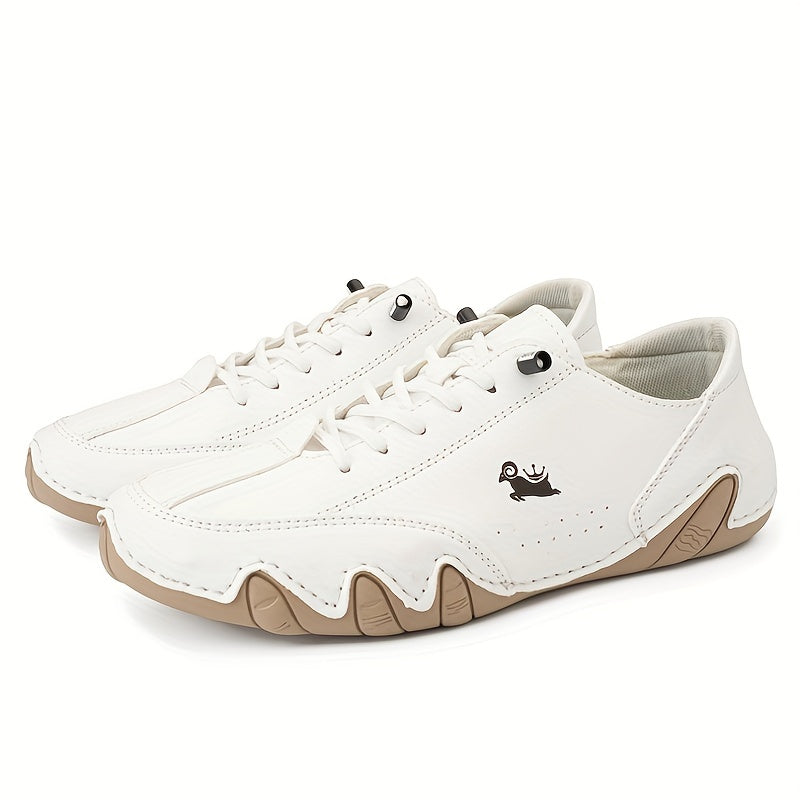 Men's Superfine Fiber Leather Lace-up Sneakers