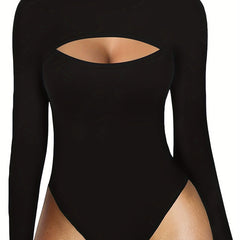 Long Sleeve Shaping Bodysuit High Neck Tummy Control Slimmer Body Shaper
