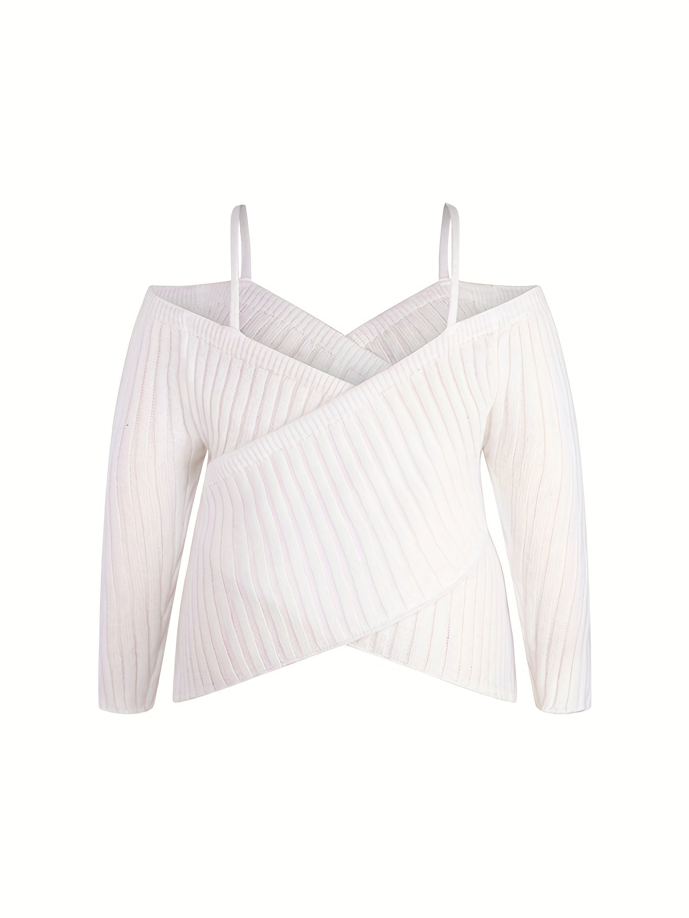 Sexy Cold Shoulder V Neck Sweater Top