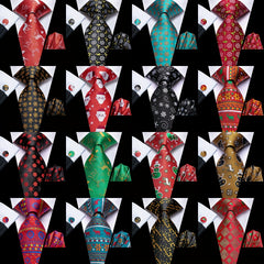 3pcs Jacquard Tie & Handkerchief & Cufflinks Sets For Men's Wedding