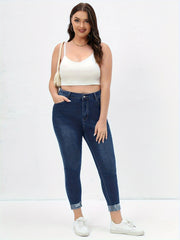 Solid Ripped High Rise Skinny Jeans
