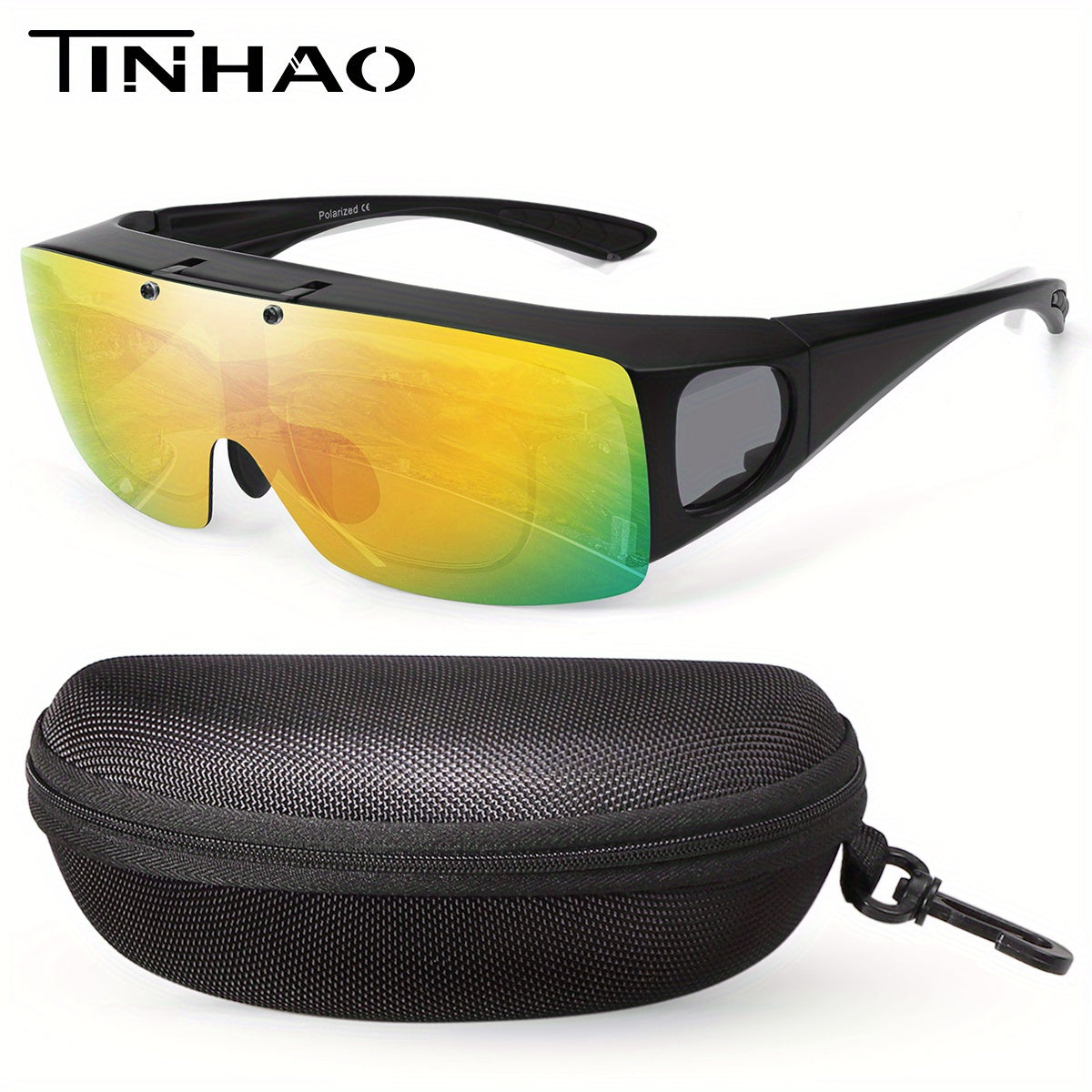 TINHAO Flip Up Polarized Sunglasses For Eyeglasses UV400 Protection