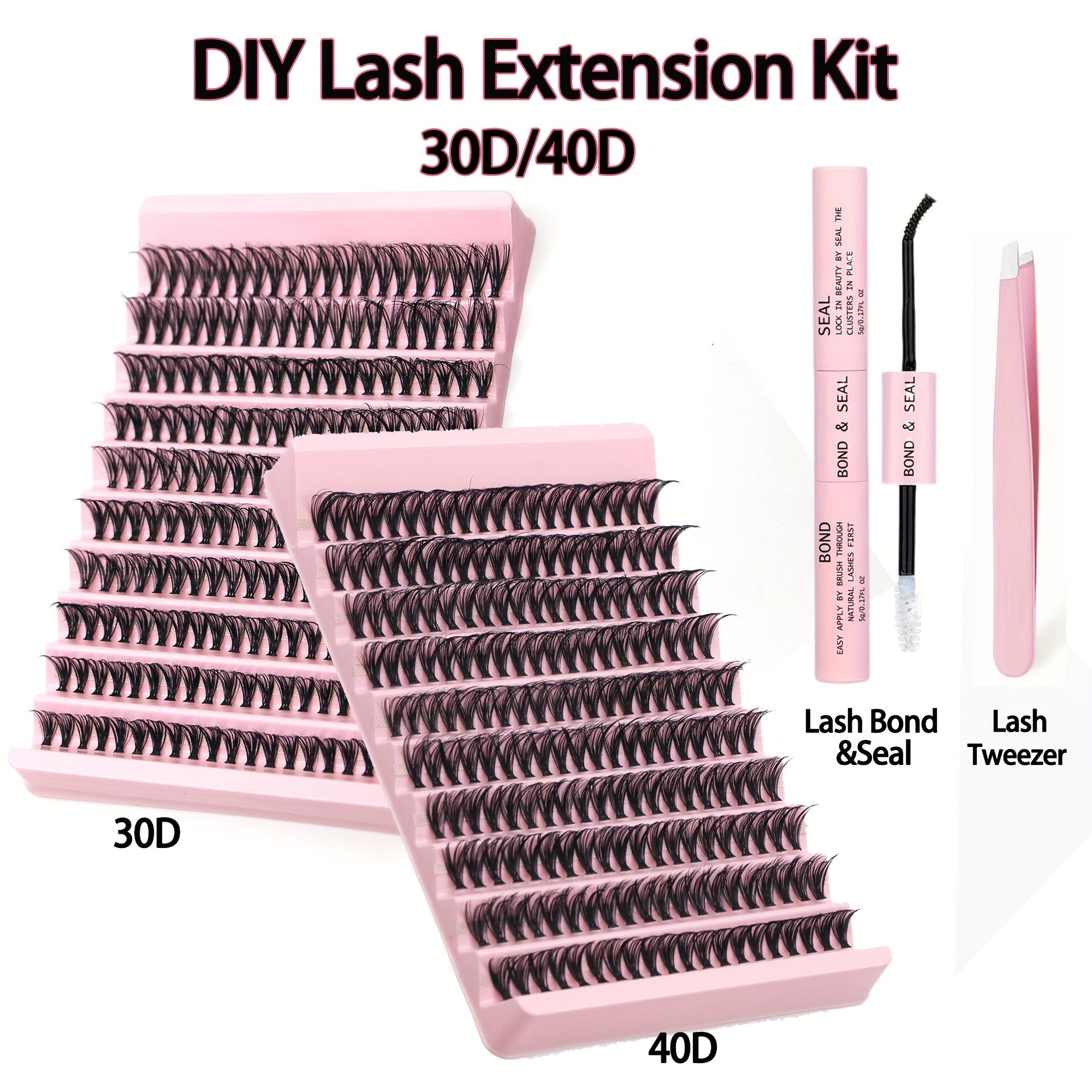 DIY Lash Extension Kit 200pcs Individual Lashes Cluster D Curling