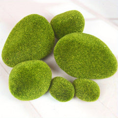 6pcs False Moss Green Stone Bonsai Decoration