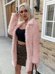 Plush Jacket with Patched Pockets for Winter