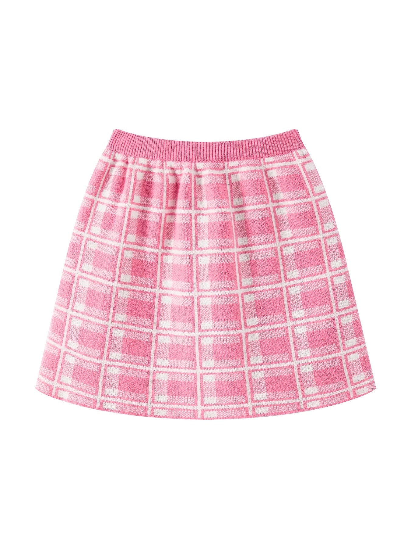 Girls Plaid Knit Sweater & Skirt Set - Autumn/Winter