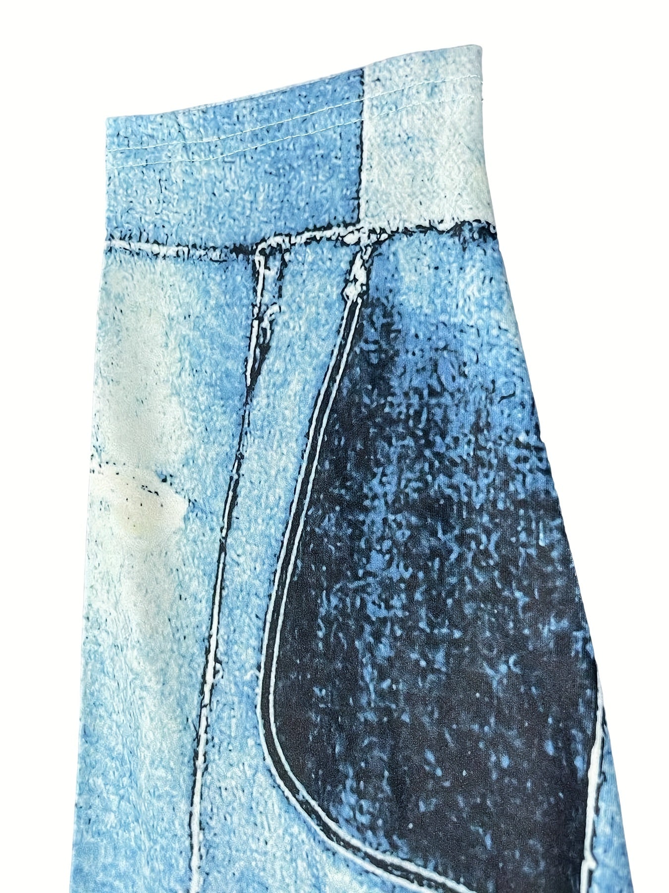 Denim Print Top & Pants Set