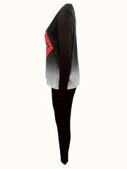 Lip & Ombre Print Top & Leggings Set