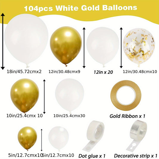 Golden Balloons Garland Arch Kit With Confetti Balloons for Party Decor