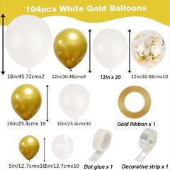 Golden Balloons Garland Arch Kit With Confetti Balloons for Party Decor