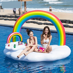 Inflatable Rainbow Floating Bed