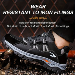 Men's Steel Toe Work Sneakers, Breathable Lace Up