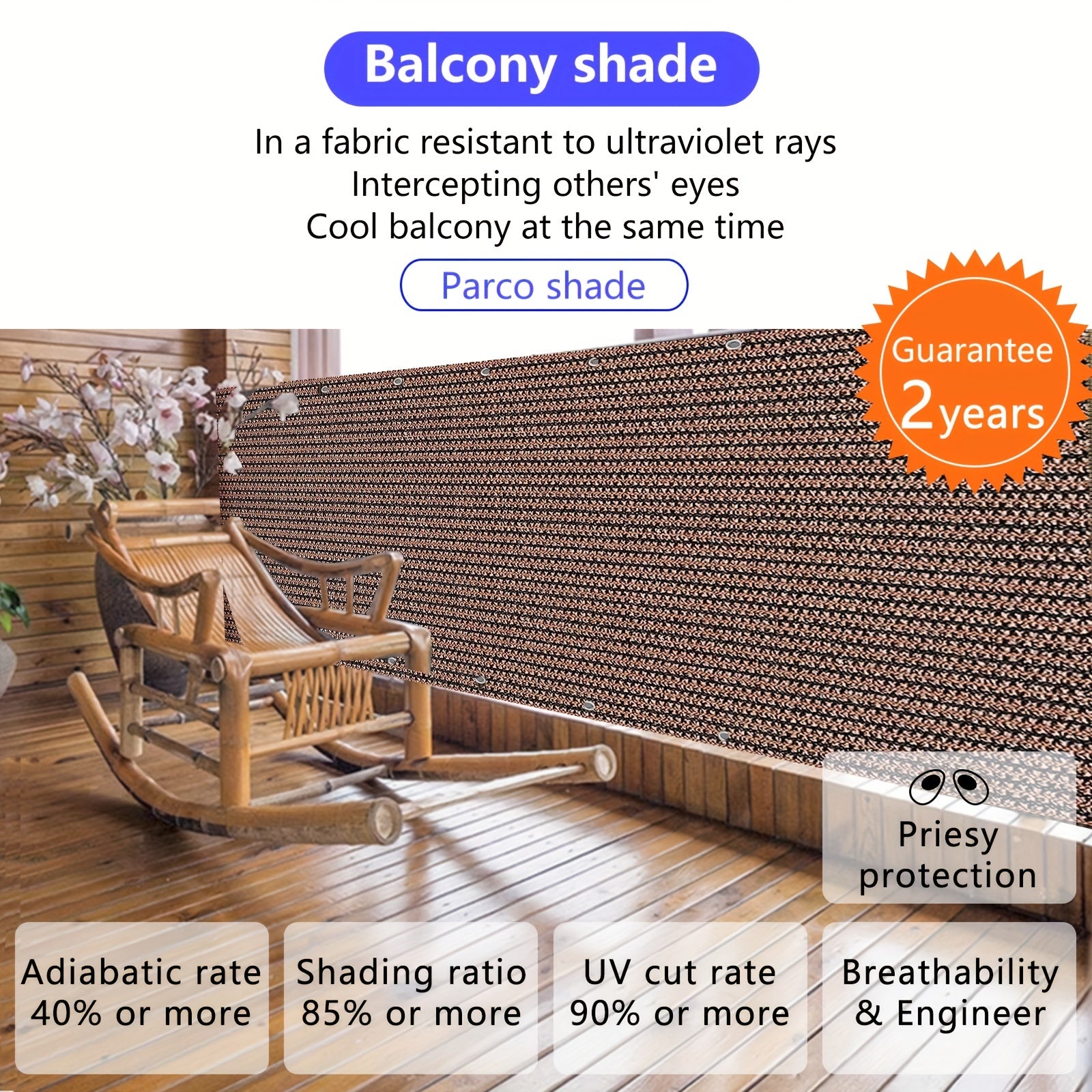 Balcony Fence Curtain Ventilation UV Protection