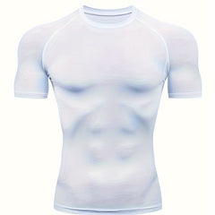 Men's Stretchy Sports Compression Tee for Fitness
