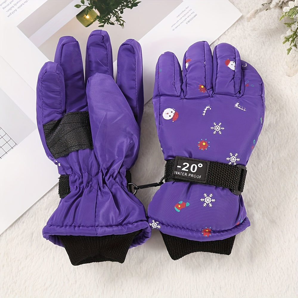 Kids Skiing Gloves Waterproof Winter Warm Gloves for 2-6 Years Old