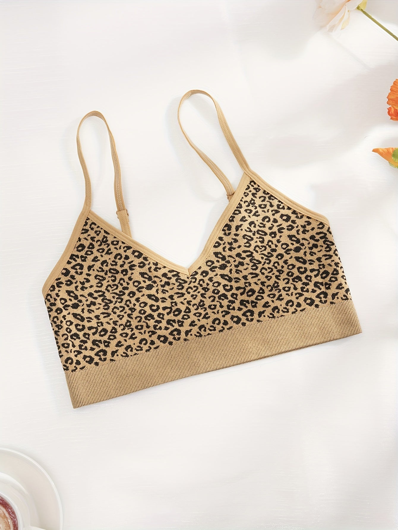 Leopard Bra & Panties Set Full Coverage Bra & Elastic Panties Lingerie