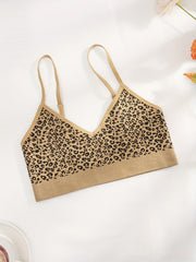 Leopard Bra & Panties Set Full Coverage Bra & Elastic Panties Lingerie
