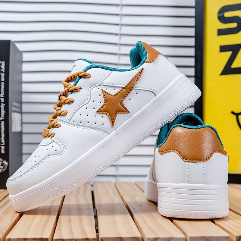 Star Print Skate Shoes for Men Breathable Wear Resistant Non Slip Sneakers
