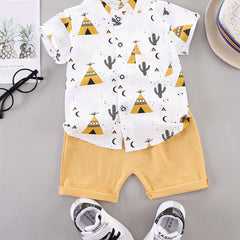 Baby Boys Pyramid Print Shirt & Shorts Set