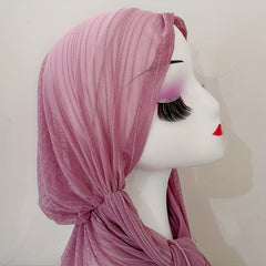 Gauze Hijab Head Scarf Soft Turban Elastic Head Wraps Ramadan Shawl Bandana