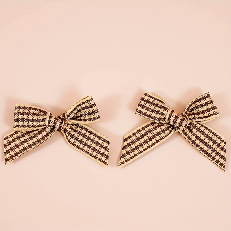20Pcs Christmas Mini Plaid Ribbon Bow DIY Crafts Decorations