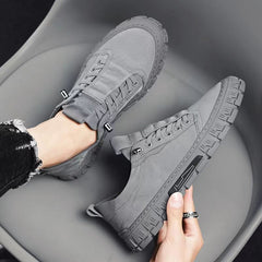 Men's Canvas Sneakers Low Top Lace-up Shoes Casual Walking Comfortable