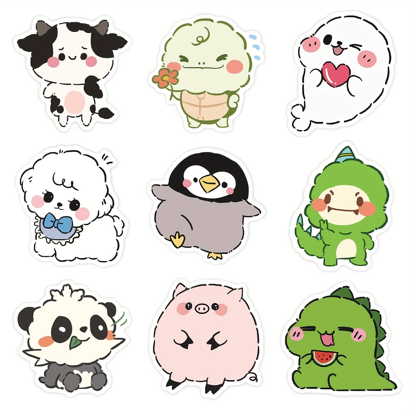 60 Small Animals Cartoon Stickers - Cute Waterproof Decals for Bottles Cars