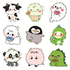 60 Small Animals Cartoon Stickers - Cute Waterproof Decals for Bottles Cars