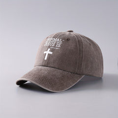 Vintage Cotton Sunshade Cross Print Baseball Cap