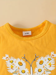 2pcs Baby Girls Butterfly Tank Top & Floral Shorts Set