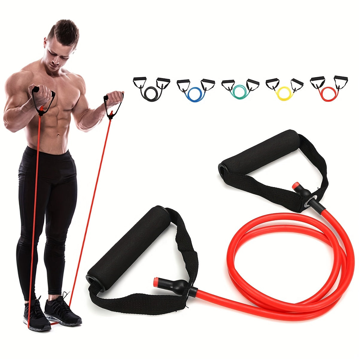 Resistance Band Set Full Body Workouts Strength Flexibility Tone