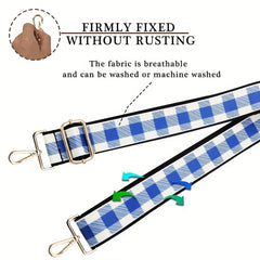 Checkerboard Pattern Bag Strap Replacement Wide Shoulder Bag Strap DIY