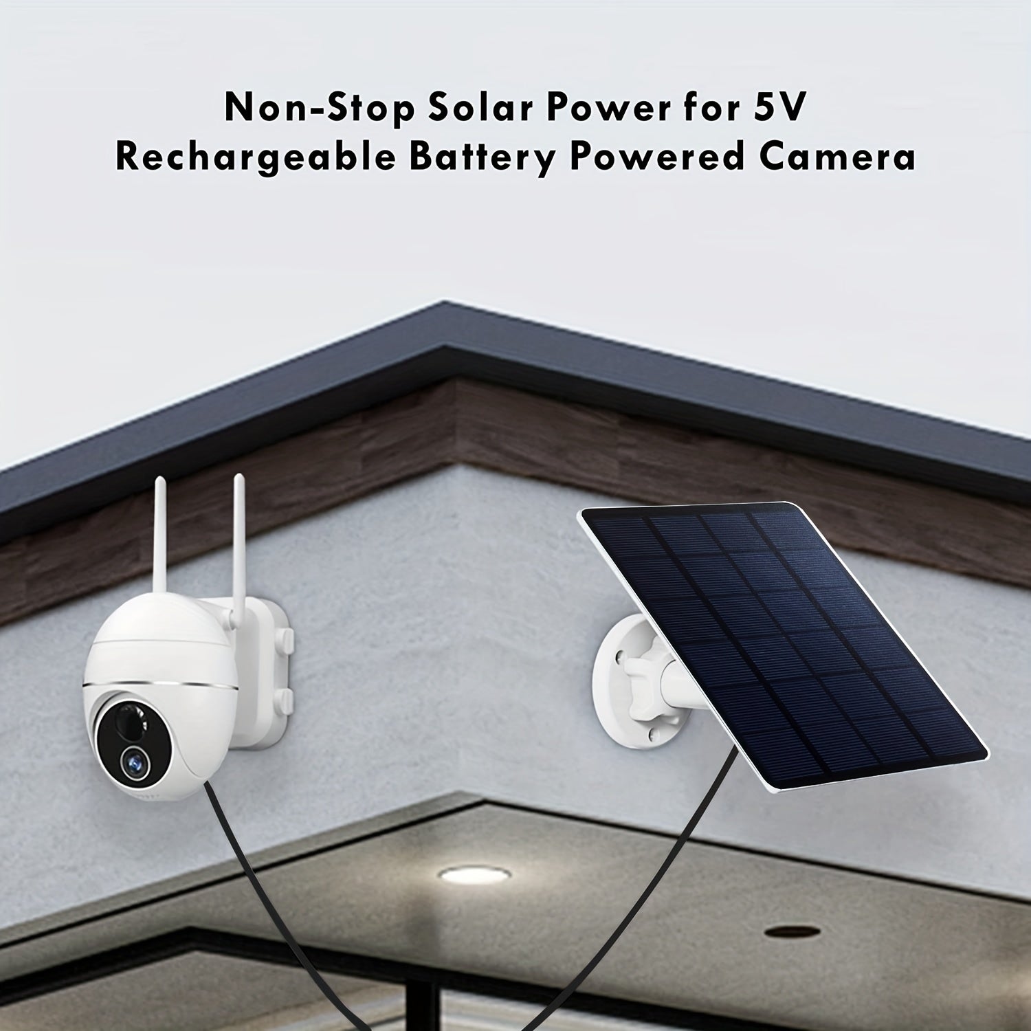 360° Rotatable Solar Surveillance Camera Charging Panel USB Connector