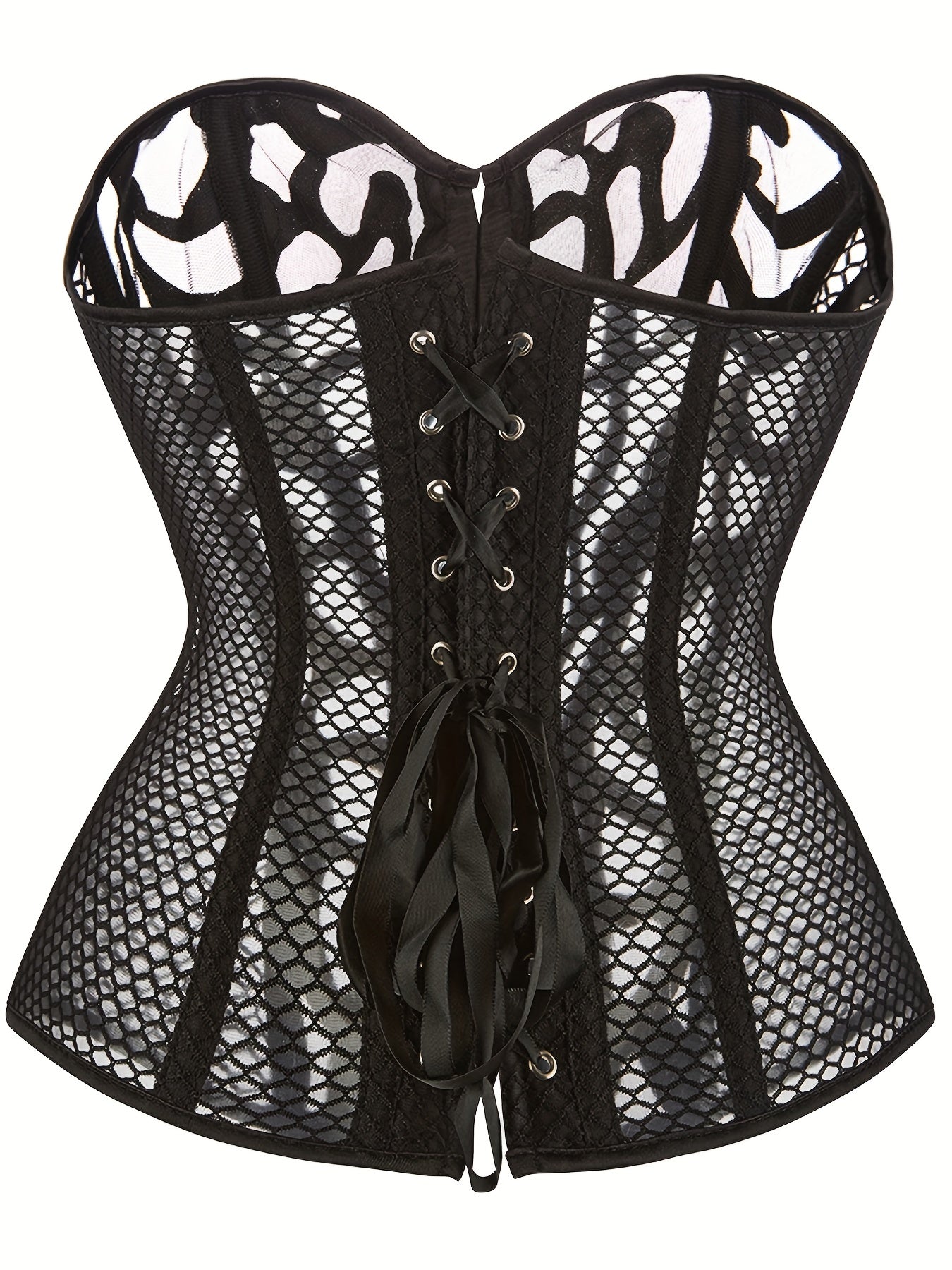 Fishnet Strapless Corset Bustier Body Shaper Women's Lingerie