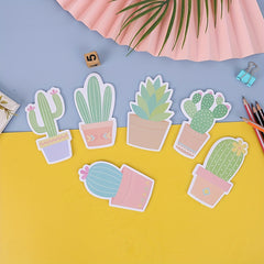 3pcs Cactus Sticky Notes, Cartoon Creative Office Novelty Sticky Notes